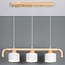 3-light retro pendant light Rosie with wood - white and wood