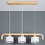 3-light retro pendant light Rosie with wood - white and wood
