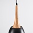 pendant light Holly with wooden detail - white and wood