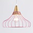 Iron pendant light Maya in a cage design - pink and gold