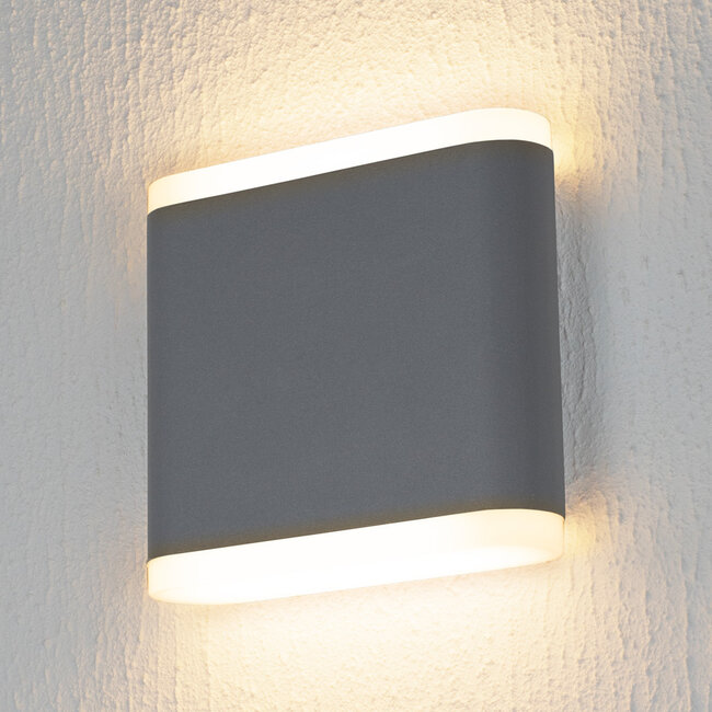 Flat outdoor wall light 6W Arianna - grey