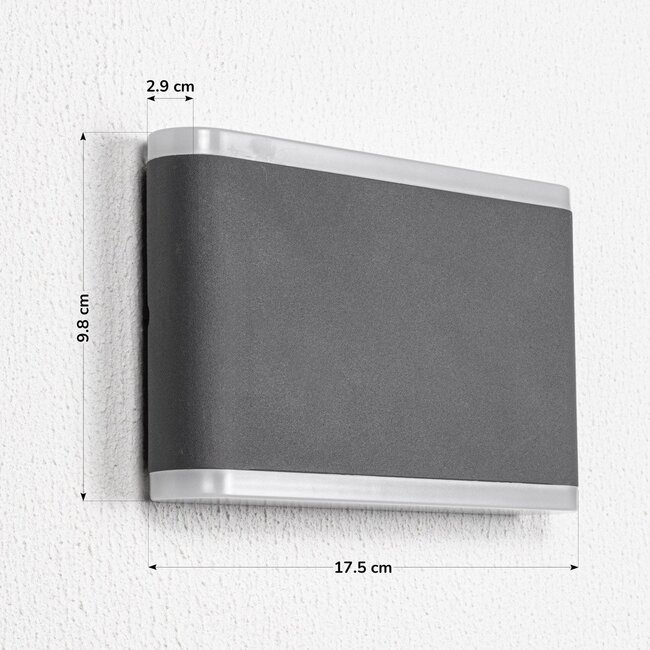 Flat outdoor wall light 12W Demi - grey
