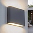 Dark grey flat wall lamp with glass - 6 or 12W