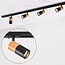 1-phase track system set 1.5 metres with Linn spotlights, black and mahogany