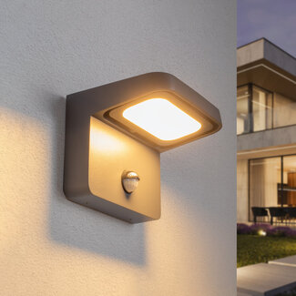 Adjustable 1-light outdoor wall light with sensor - Greg