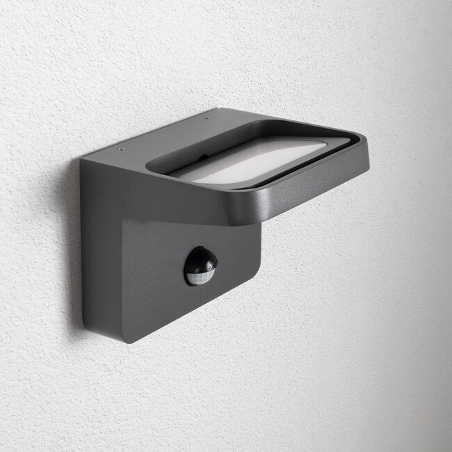 Adjustable 1-light outdoor wall light with sensor - Greg