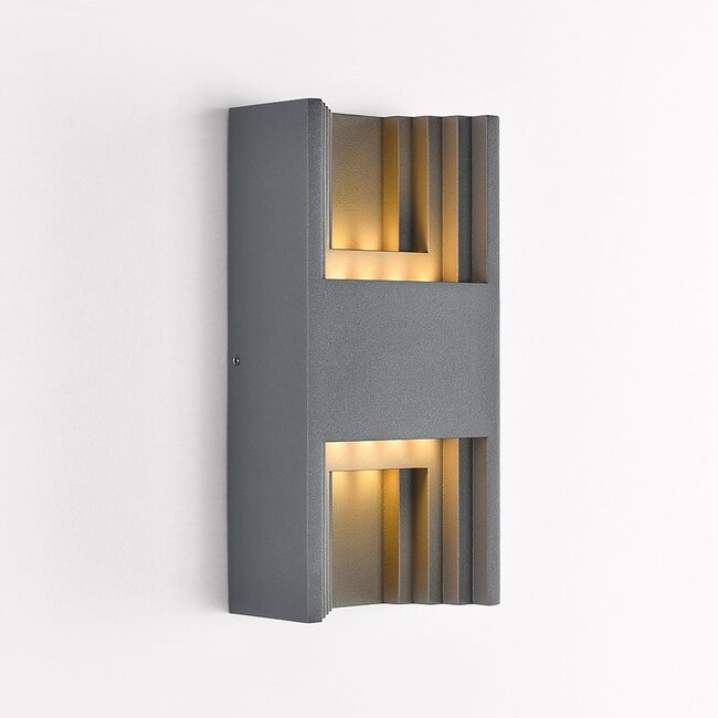 Outdoor wall light Benjamin - anthracite with integrated LED