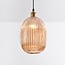 pendant light Riley in ribbed amber glass