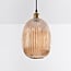 pendant light Riley in ribbed amber glass
