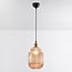 pendant light Riley in ribbed amber glass