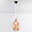 Riley pendant light with ribbed amber glass