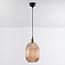 pendant light Riley in ribbed amber glass