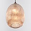 pendant light Riley in ribbed amber glass