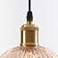 pendant light Riley in ribbed amber glass