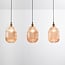 Erin 3-light pendant light with ribbed amber glass
