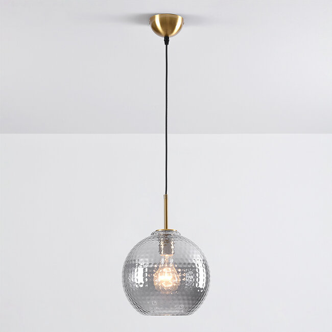 Johnny pendant lamp with ribbed smoked glass