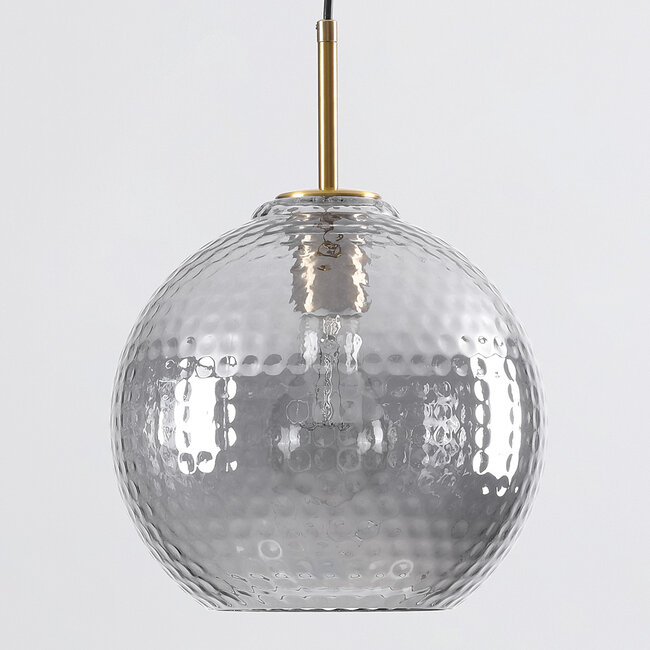 Johnny pendant lamp with ribbed smoked glass