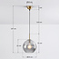 Johnny pendant lamp with ribbed smoked glass