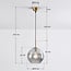 Johnny pendant light with ribbed smoked glass