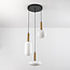 3-light pendant light Dennis with opal glass - opal and gold