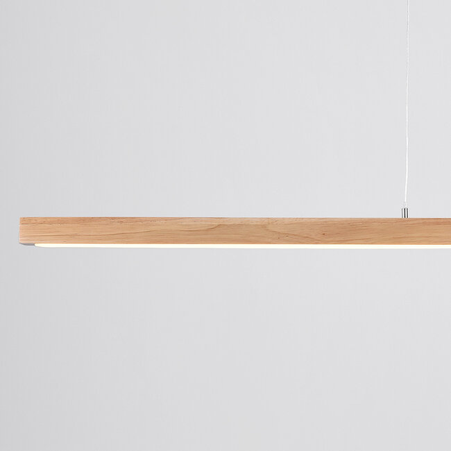 Wooden pendant light Shane with integrated LED, dimmable