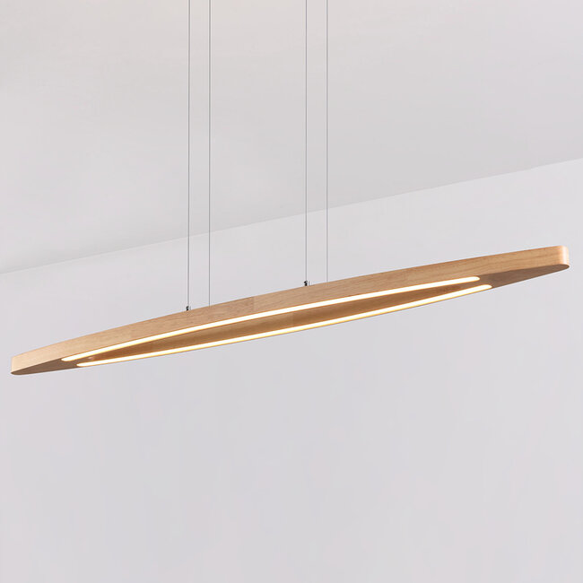 Wooden pendant light Jimmy with integrated LED, dimmable