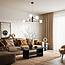 6-light designer pendant light Damian with glass globes