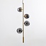4-light designer pendant light Ferron in smoked glass - smoked and gold