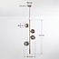 4-light designer pendant light Ferron in smoked glass - smoked and gold