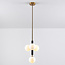 4-light pendant light Lennard with opal glass globes - black