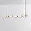 Designer pendant light Marcus with opal white glass, 6-light