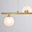 Designer pendant light Marcus with opal white glass, 6-light
