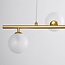6-light designer pendant light Marcus L-shape with opal glass