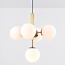 Modern 5-light pendant light Kenji with glass globes - gold