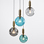 4-light pendant lamp Kevin with wavy glass