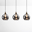 Pendant light Katie with smoked glass, 3-light