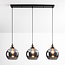 Katie pendant lamp with smoked glass, 3-light
