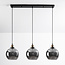 Katie pendant lamp with smoked glass, 3-light