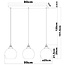 Pendant light Katie with smoked glass, 3-light
