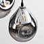 Designer pendant light Frank with smoked glass, 3-light