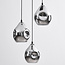Frank Designer lighting pendant lamp with smoked glass, 3-light