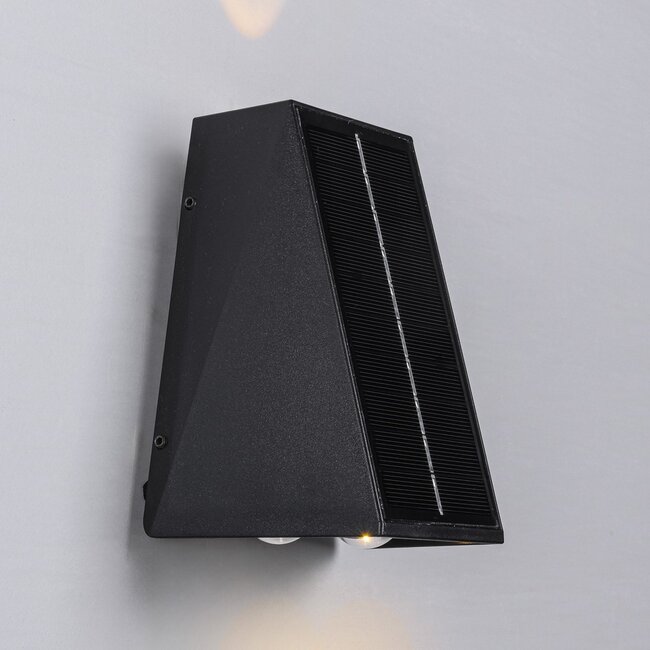 Takis solar wall light for outdoor use - Black