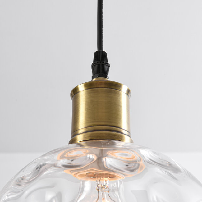 1-light pendant lamp Verona transparent - round glass bulge