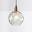 1-light pendant lamp Lotte - smoked glass with bulge
