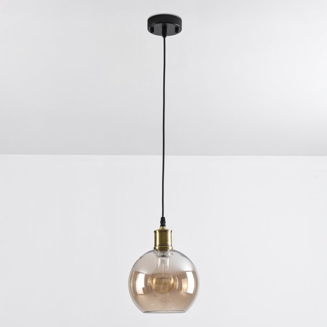1-light pendant lamp Liya cognac glass