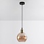 pendant light Lyana with glass globe - smoked or amber