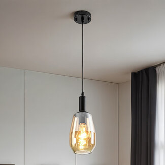 pendant light Mala with elongated glass - amber