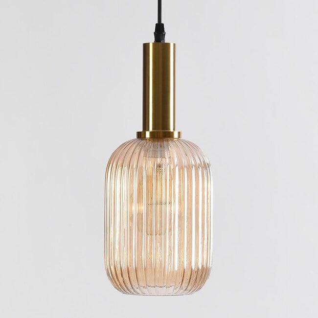 pendant light Sita with elongated ribbed glass