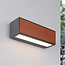 Solar outdoor wall lamp with dark wood - Rossi