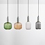 Pendant lamp with four colours of ribbed glass - Aeneas